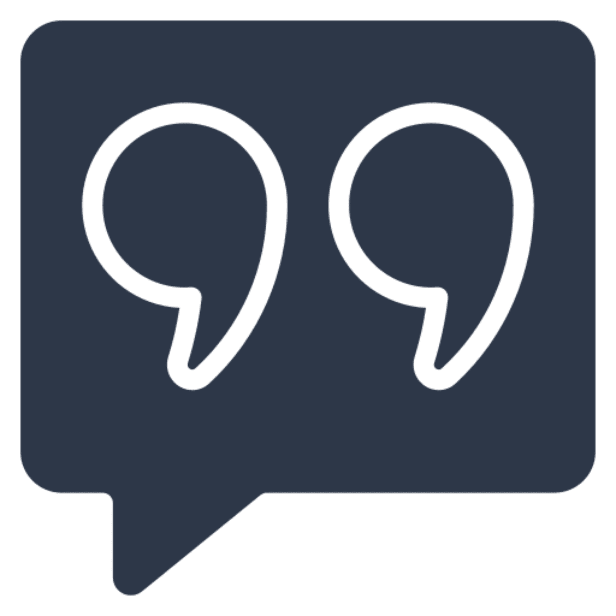 Quotation marks inside speech bubble icon